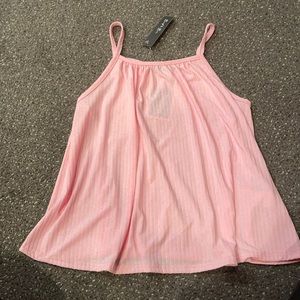 bright baby pink flowy tank